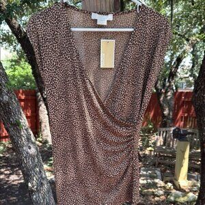 Michael Kors Leopard Print Top Size S